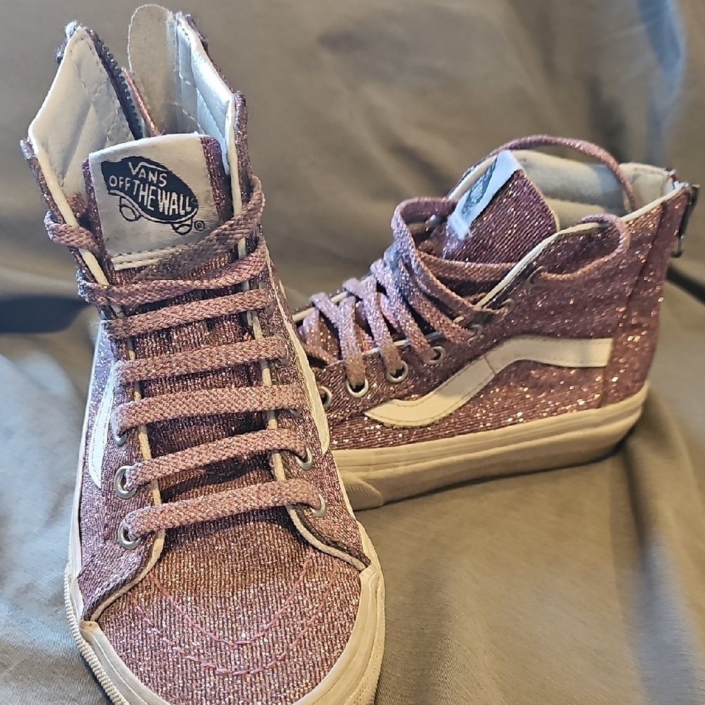 Vans Girl's Sparkle High-Top Sneakers - Pink